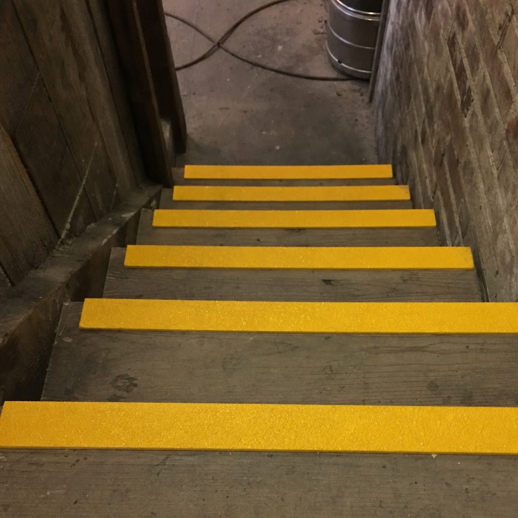 Customer photo review of Anti-Slip Stair Nosing 55 x 55mm GRP Medium Grit, 9 Colours