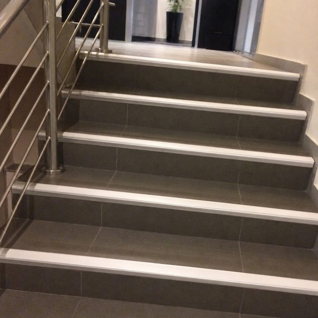 Customer photo review of Rake Back Aluminium Stair Nosing | Single Channel | 3.22m (3220mm)