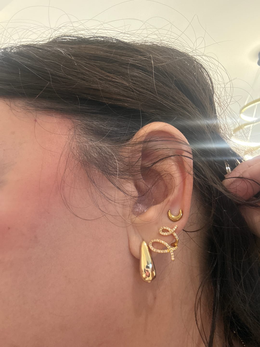 Customer photo review of Par Arete Doble Lazo Zirconias