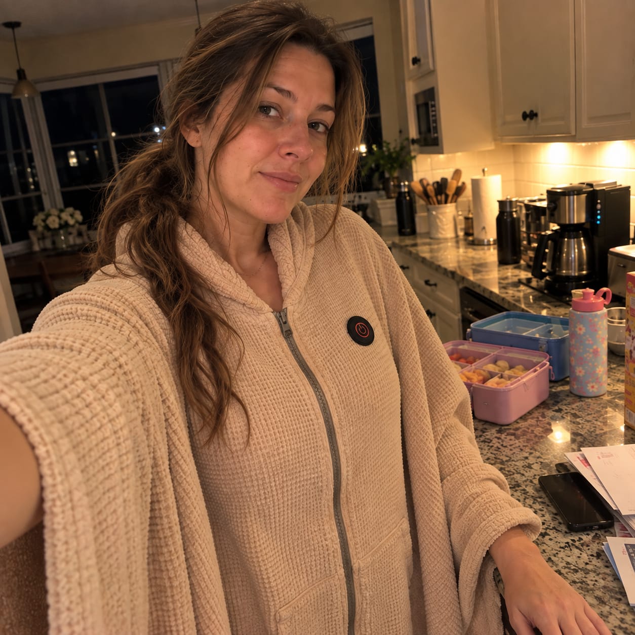 Customer photo review of Heated Wearable Blanket