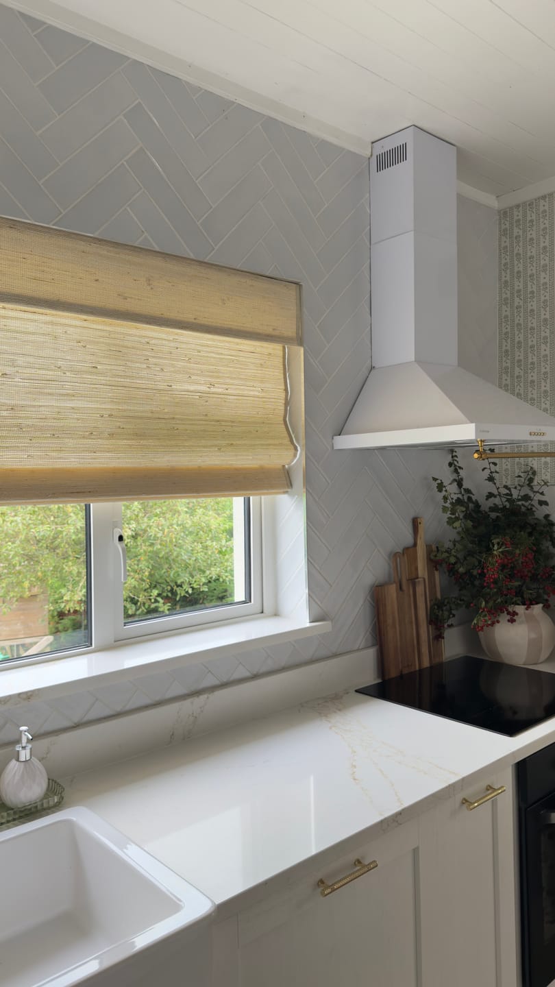 Customer photo review of SmartWings Motorized Woven Wood Shades 50%/70%/100% Blackout