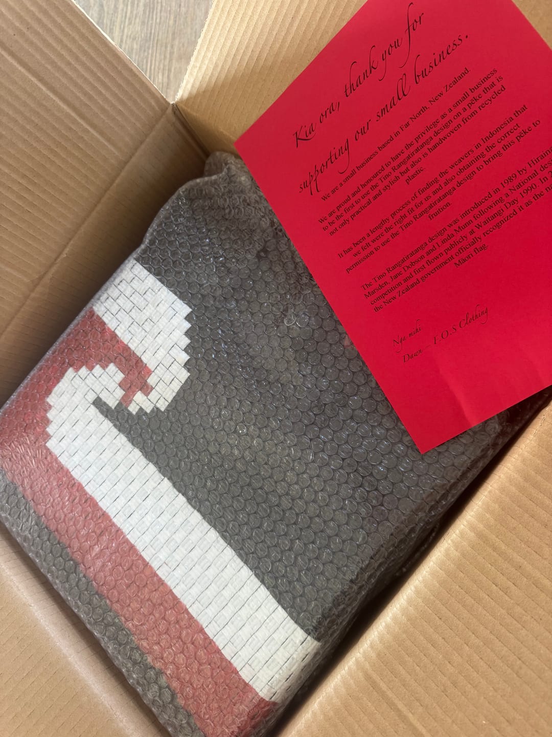 Customer photo review of "Tino Rangatiratanga" Picnic Bag