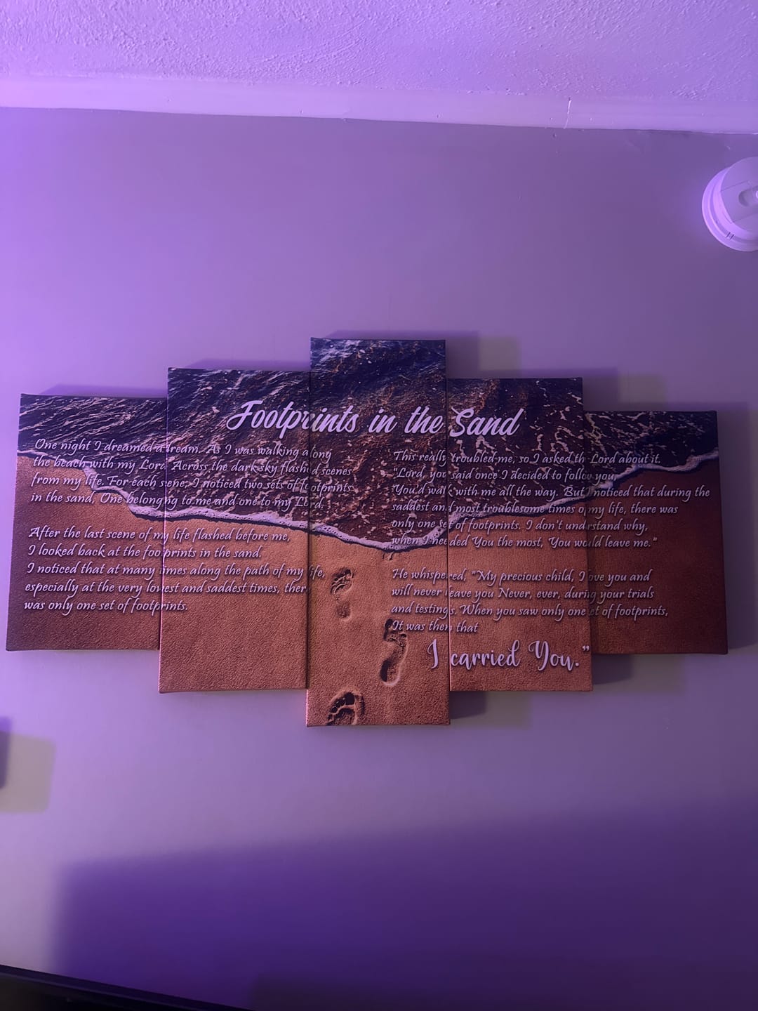 Customer photo review of The Shoreline #5 Footprints in the Sand Wall Art & Decor