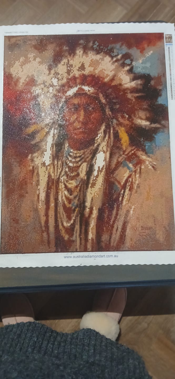 Customer photo review of New Hot Sale Indian Soldier Portrait Diy Full Drill - 5D Crystal Diamond Painting Kits VM29966