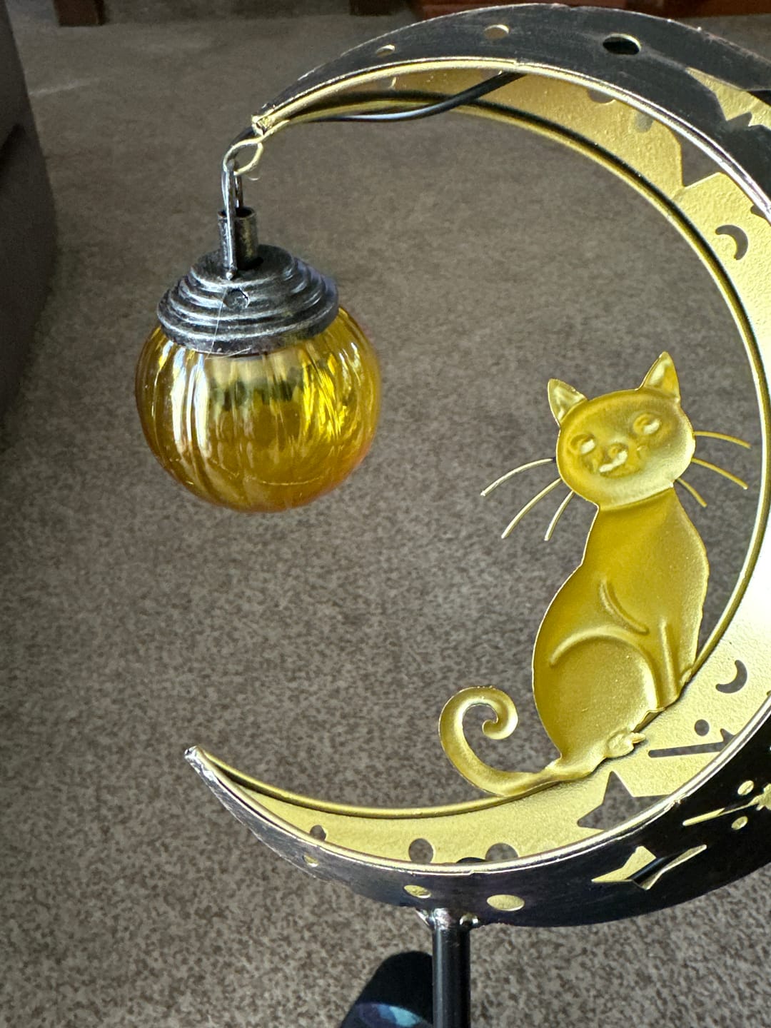 Customer photo review of Halloween Pumpkin Moon Garden Stake Light