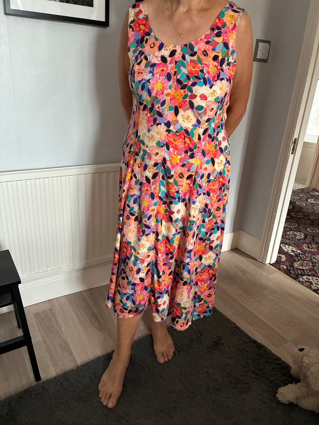 Customer photo review of Blossom Burst Viscose Satin Fabric