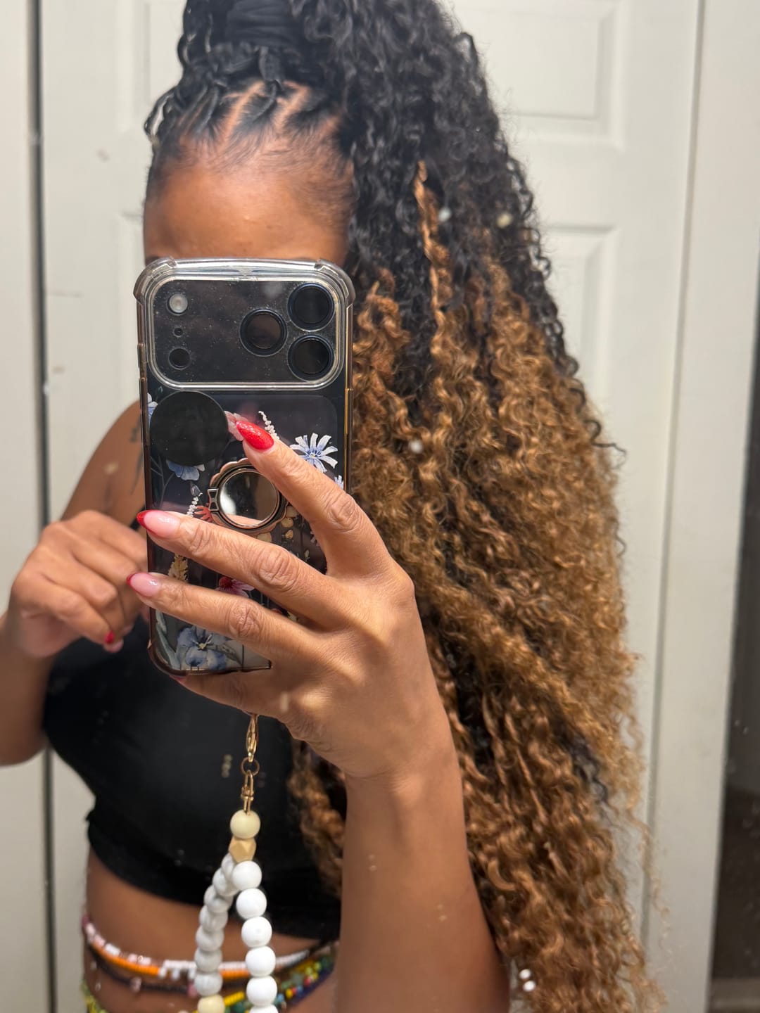 Customer photo review of Sensationnel Empire 100% Human Hair Feather Crochet Braids - BURMESE CURL 10/12/14/18"