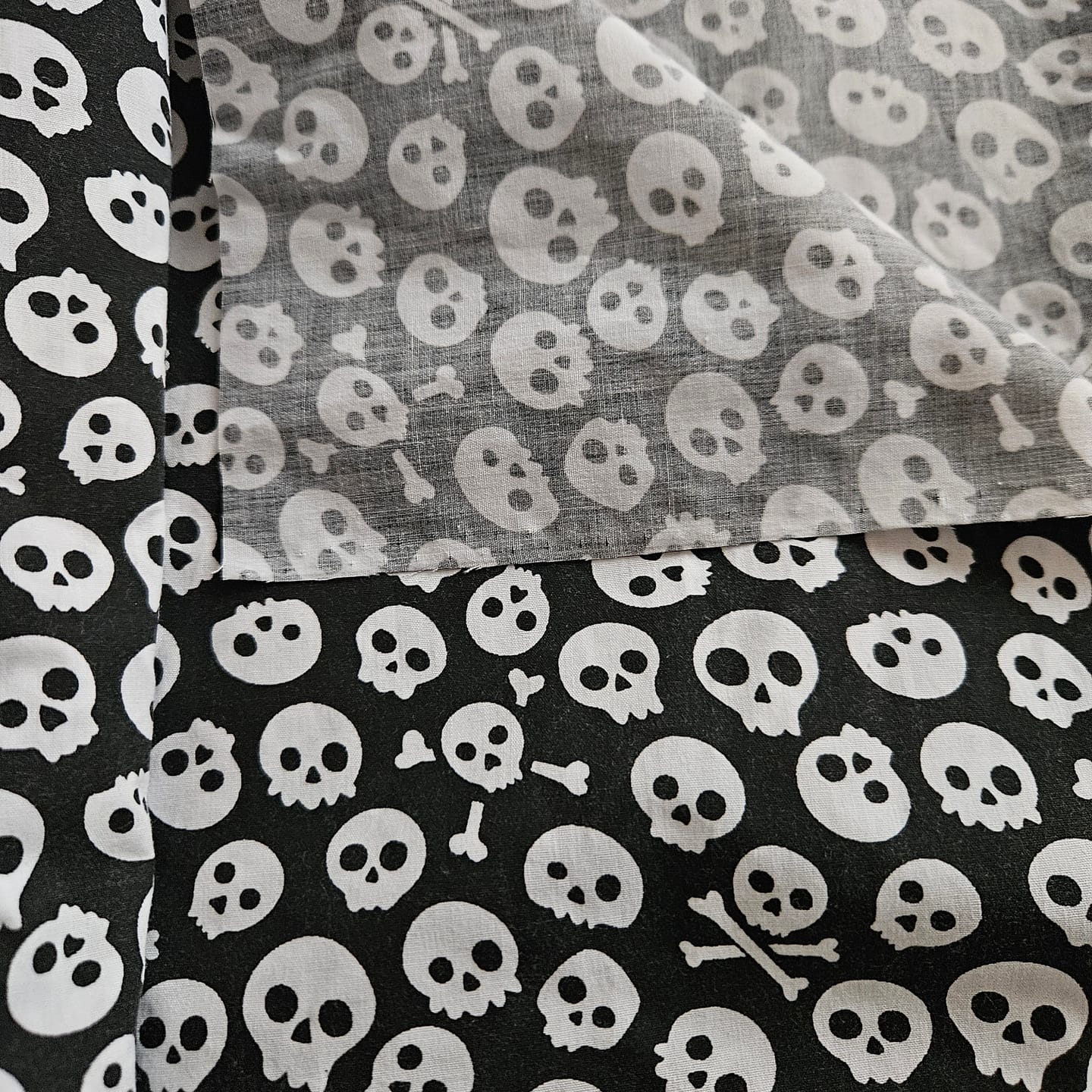 Customer photo review of All Over Skulls Polycotton Fabric