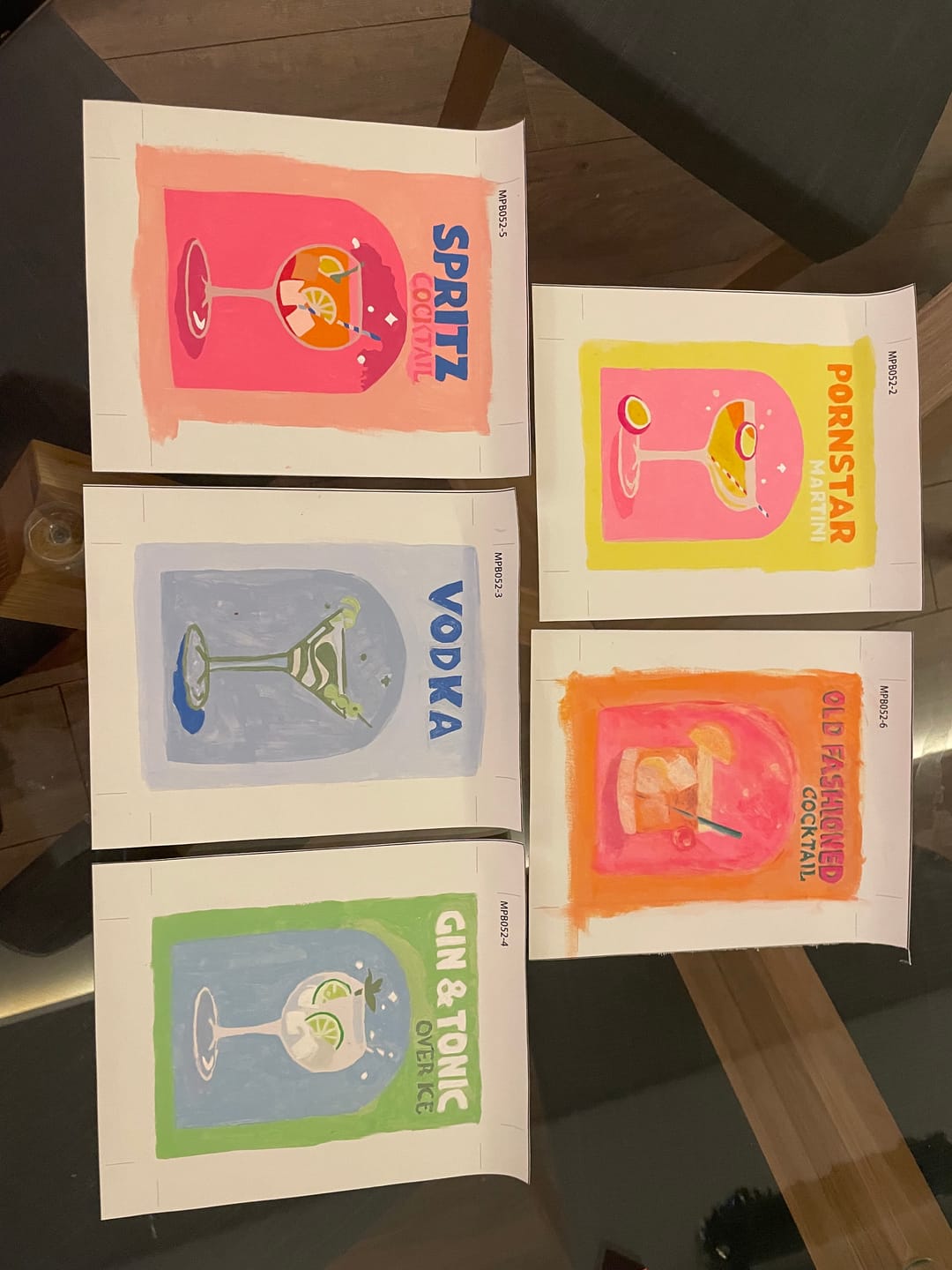 Customer photo review of 6 Mini Paintings - Colorful Cocktail Set