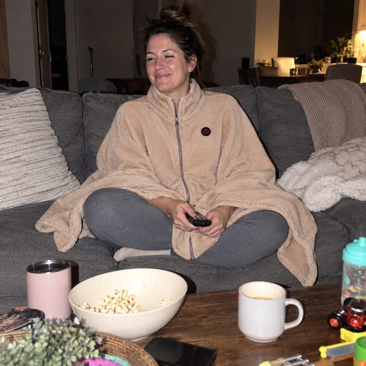 Customer photo review of Heated Wearable Blanket