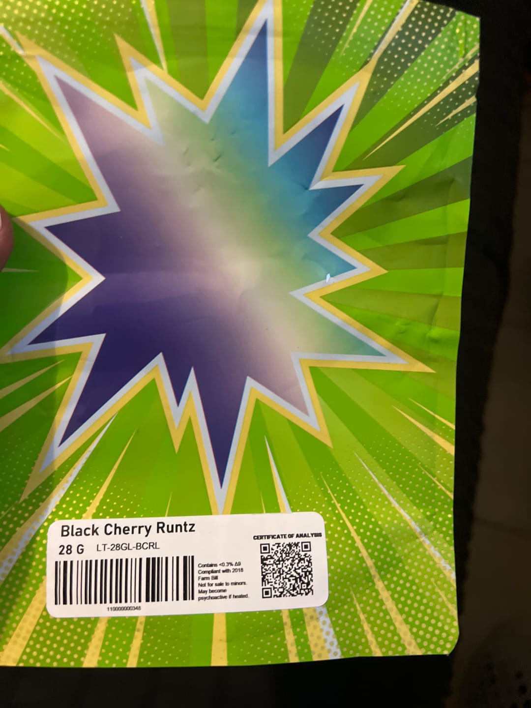 Customer photo review of LITTLES BRAND - Black Cherry Runtz - 28 Grams Littles - Indica