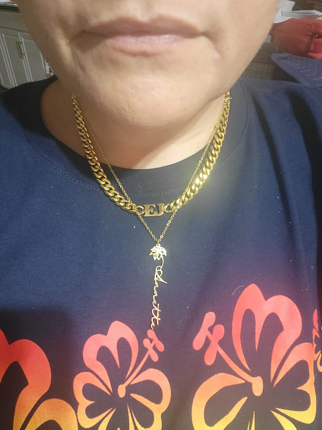 Customer photo review of Initials Choker w/ XL Cuban Chain