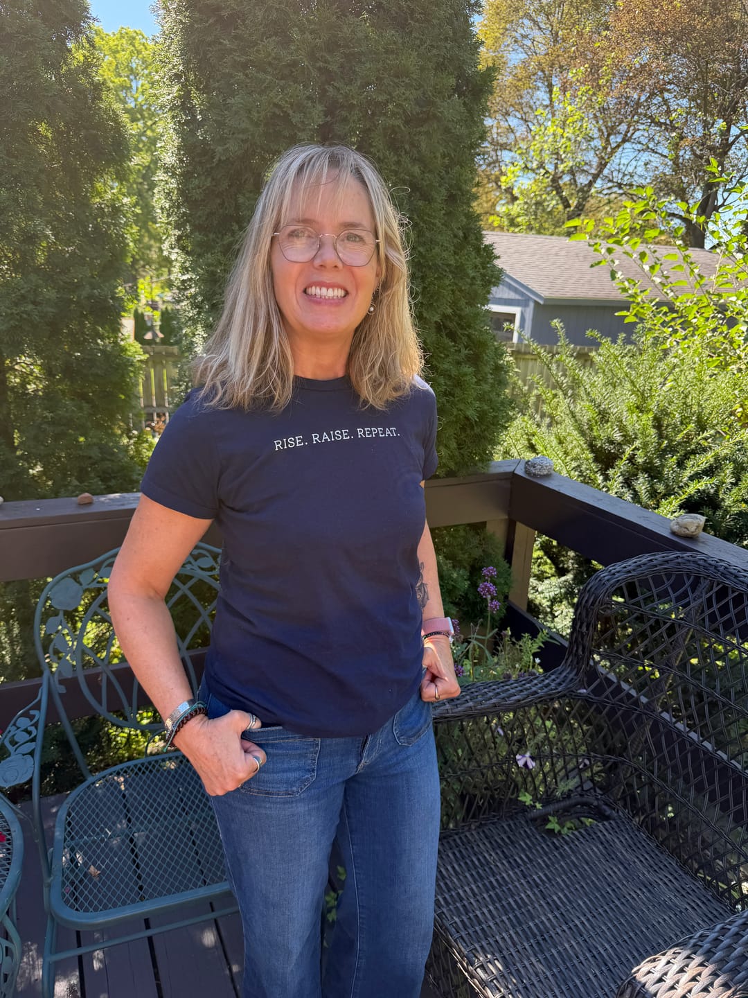 Customer photo review of Rise Raise Repeat Women's Tee
