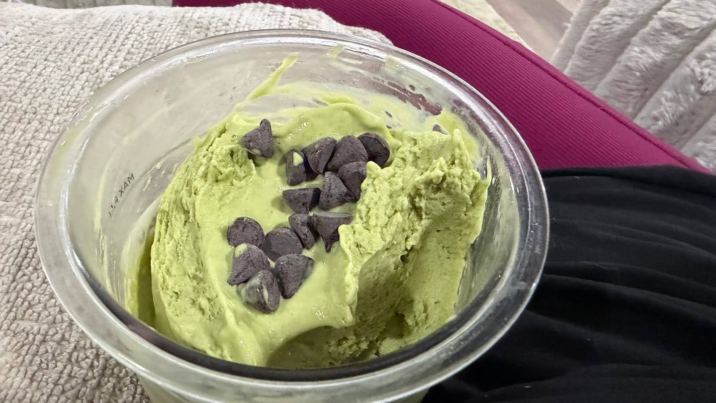 Customer photo review of Matcha Latte Whey Protein