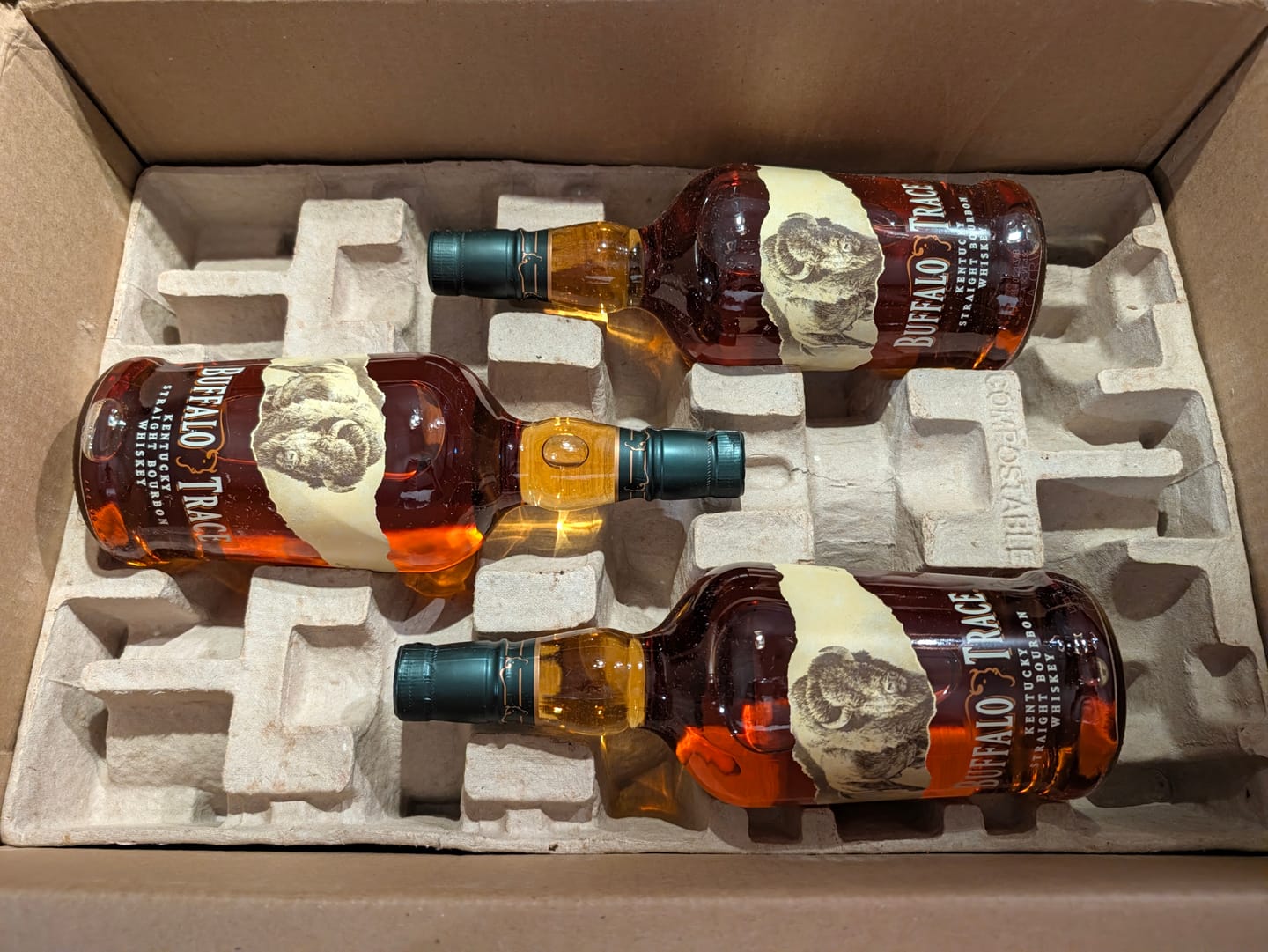 Customer photo review of Buffalo Trace Bourbon Whiskey 6 Pack