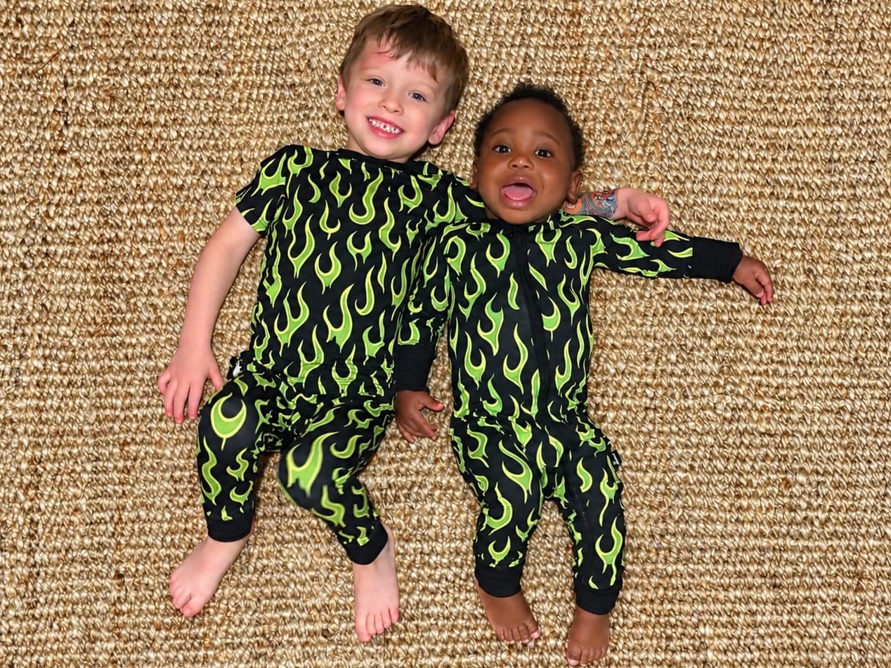 Customer photo review of Bamboo Two Piece Set in Radioactive Fuego