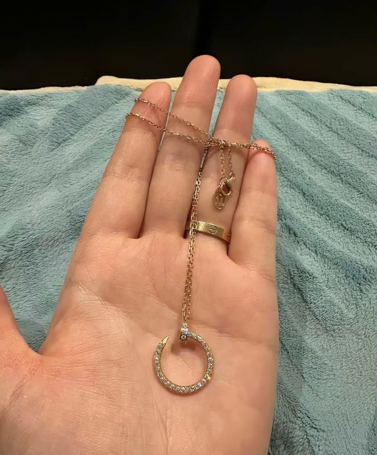 Customer photo review of Juste Un Clou Full-Paved Necklace