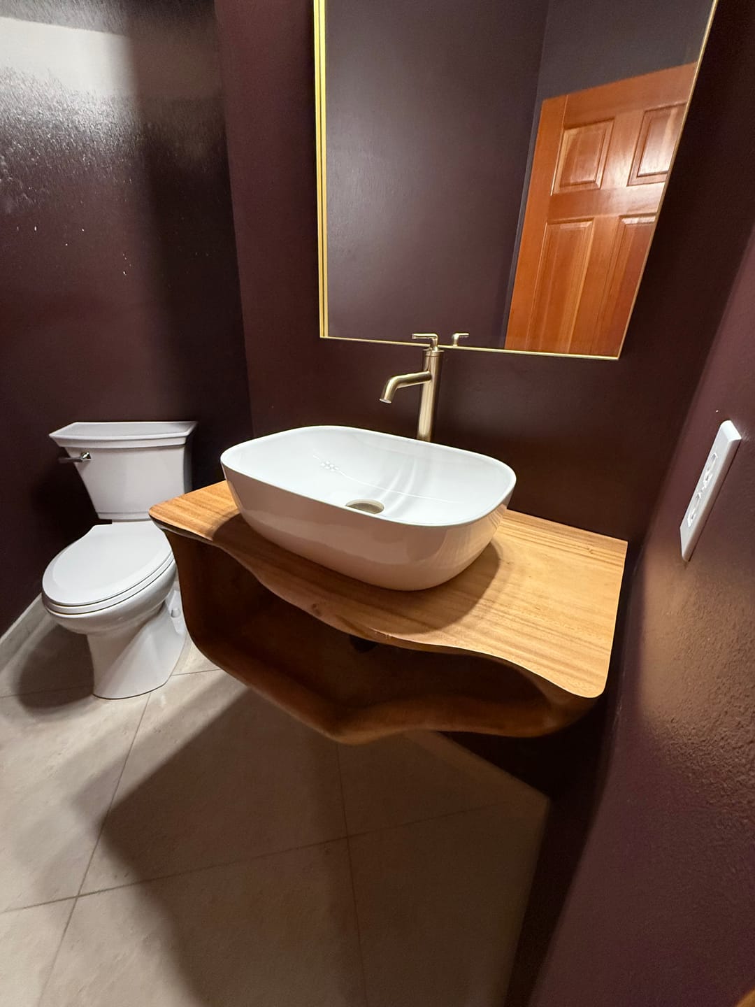 Customer photo review of Handcrafted Live Edge Vanity For Custom Bathrooms