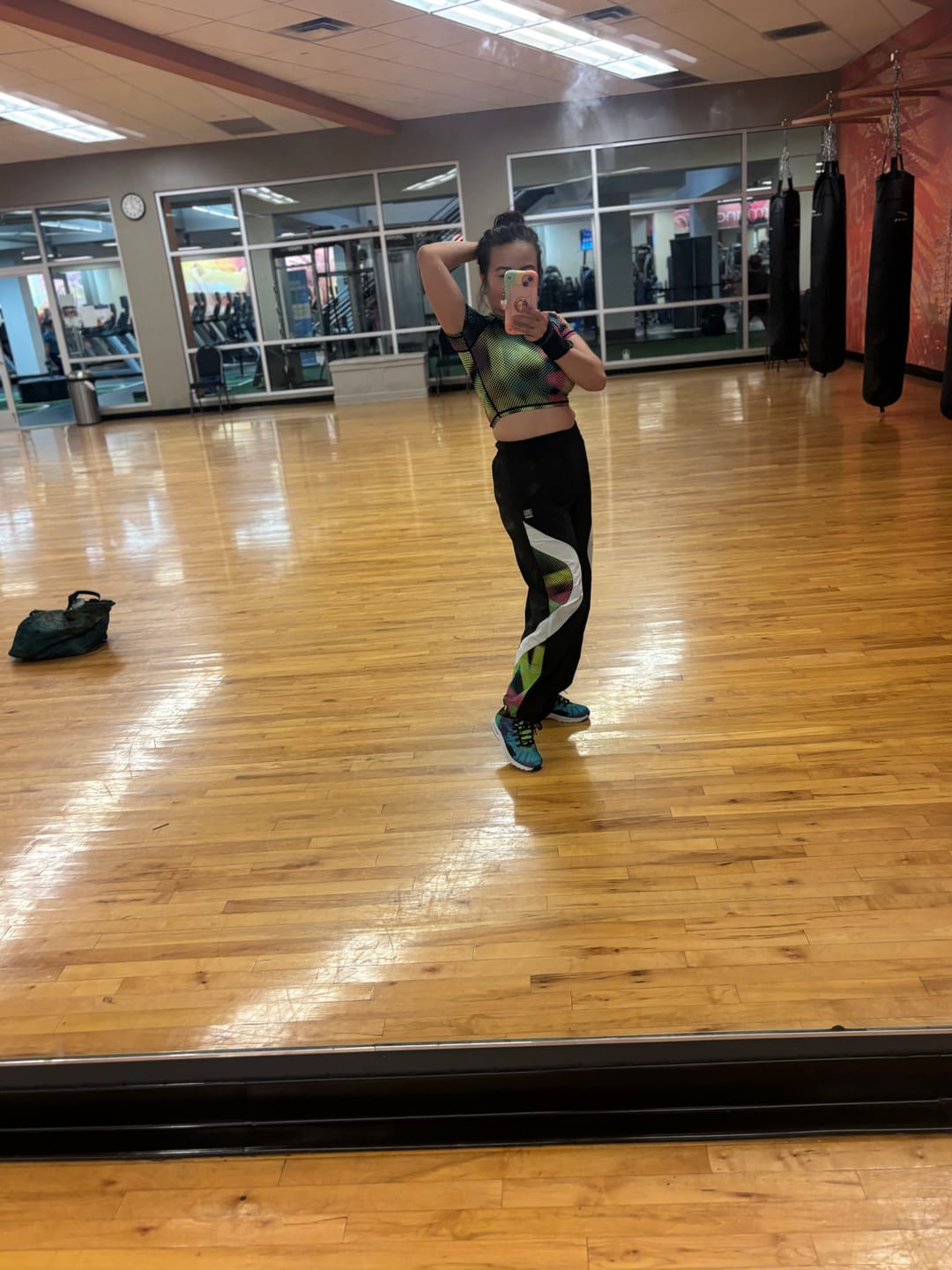 Customer photo review of Electric Feel Wide Leg Track Pants