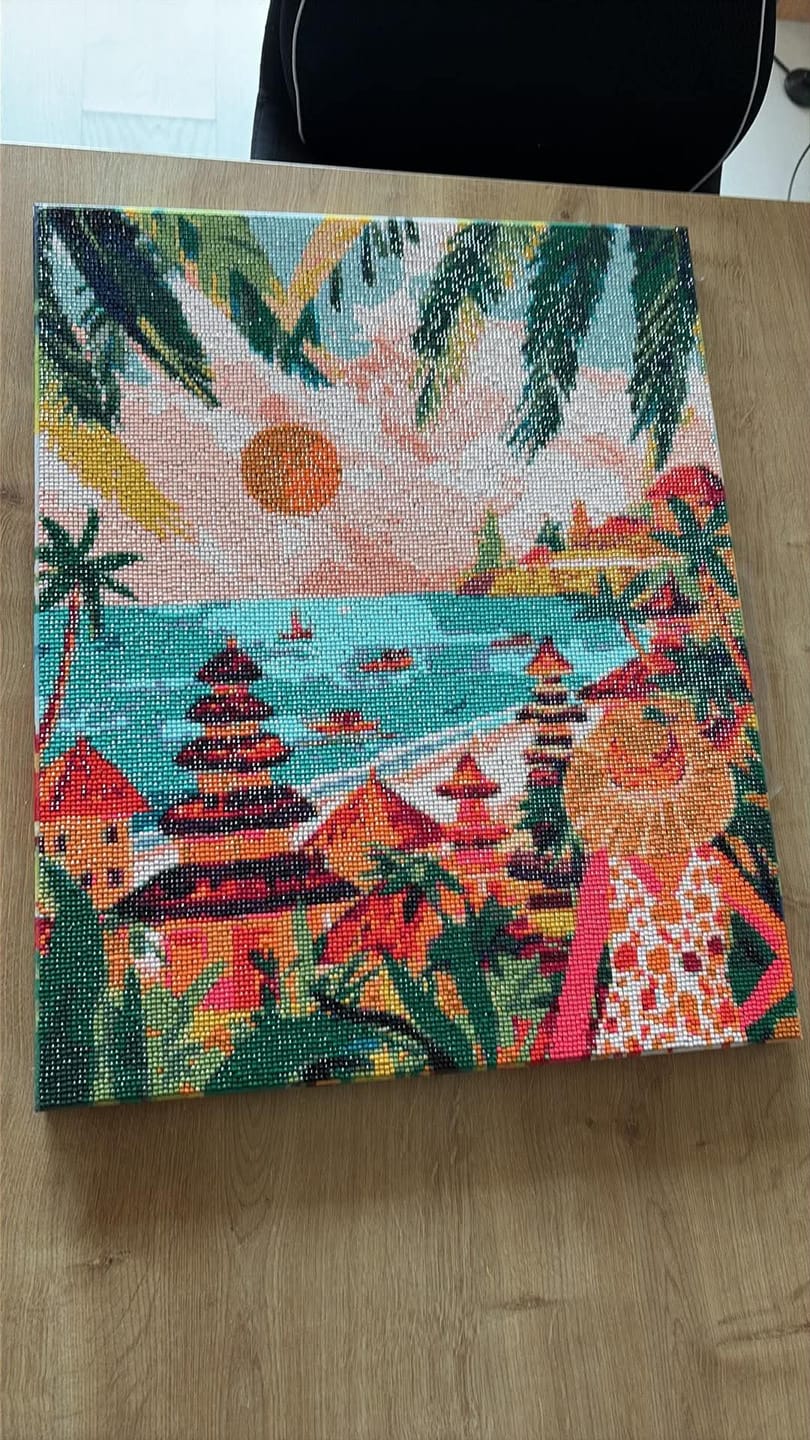 Customer photo review of Broderie Diamant - Bali au coucher du soleil