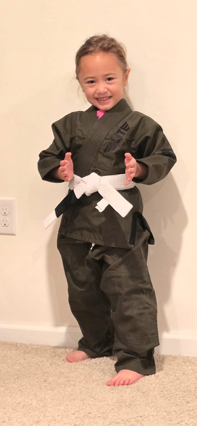 Customer photo review of Core Green Brazilian Jiu Jitsu Kids BJJ Gi