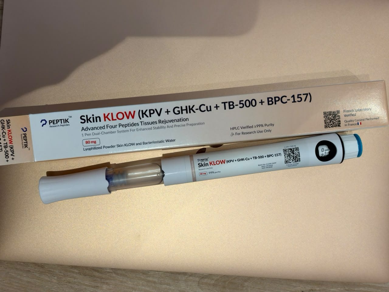 Customer photo review of Skin KLOW 80mg Pen Dual-Chamber KPV + GHKCU + TB500 + BPC157
