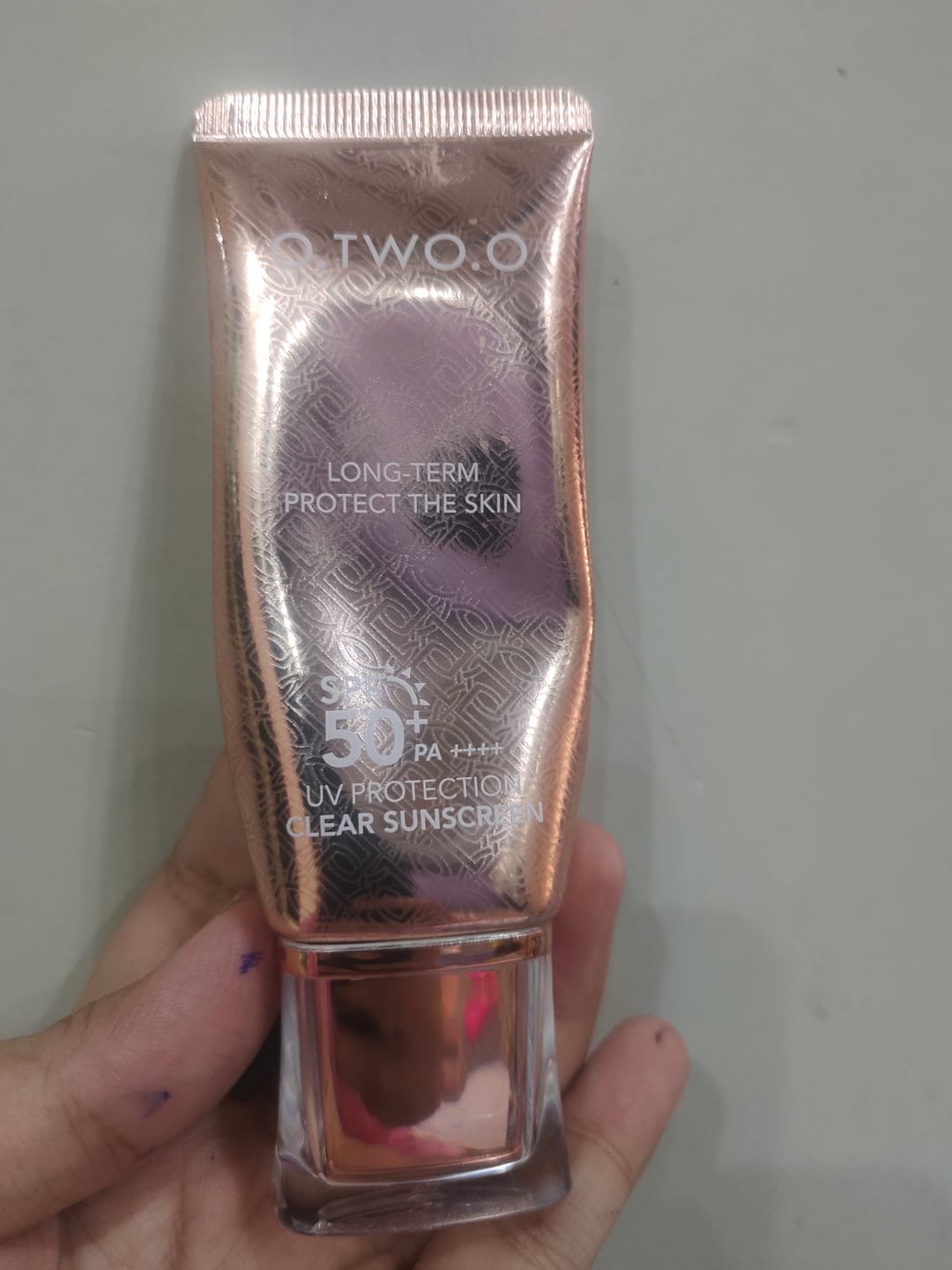 Customer photo review of O.TWO.O UV PROTECTION CLEAR SUNSCREEN (SPF50+)