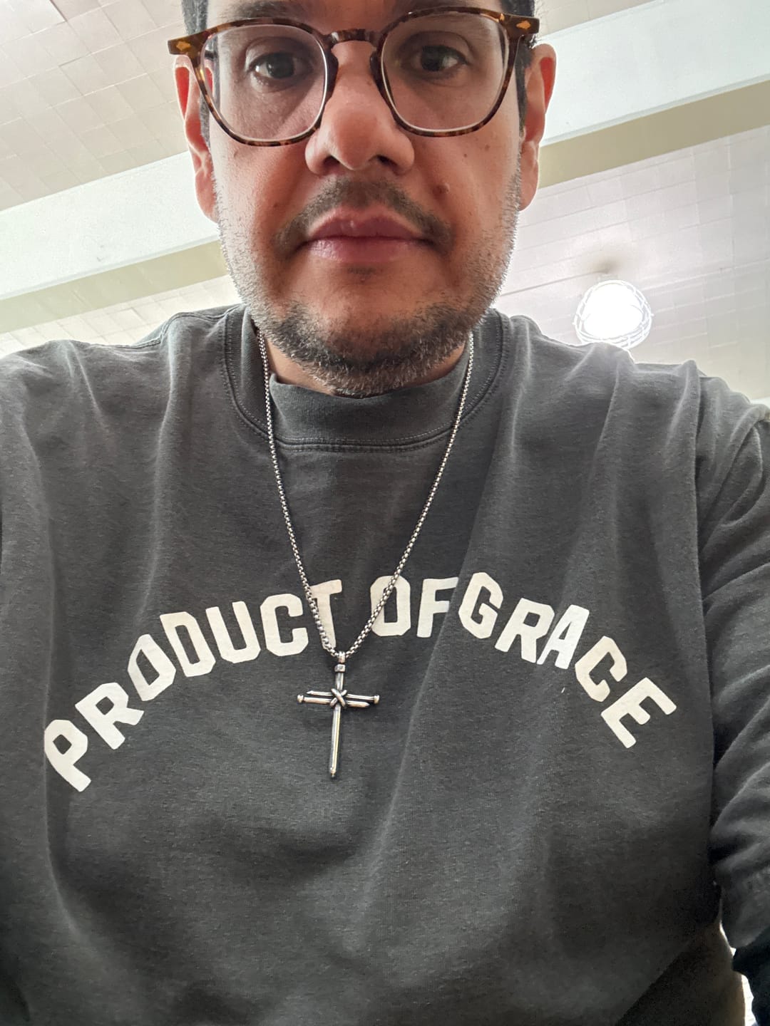 Customer photo review of Product of Grace Box Tee- Stoney Gray