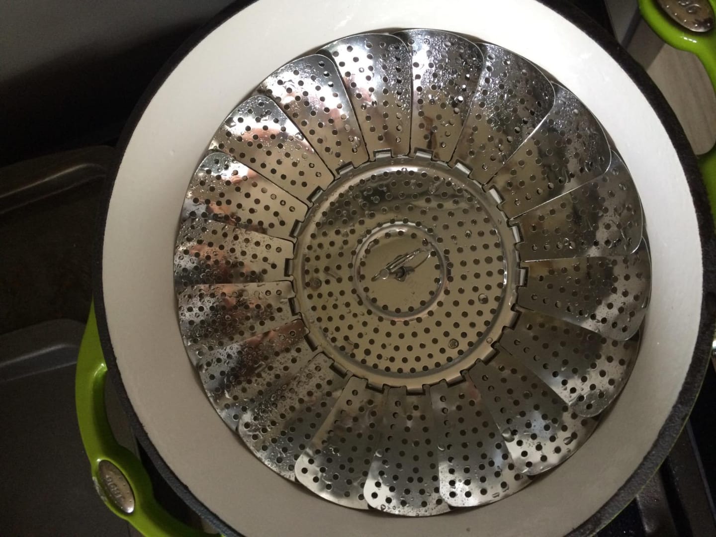 Customer photo review of SteamBloom™ Folding Steamer Basket: Turns Any Pot Into a Steamer