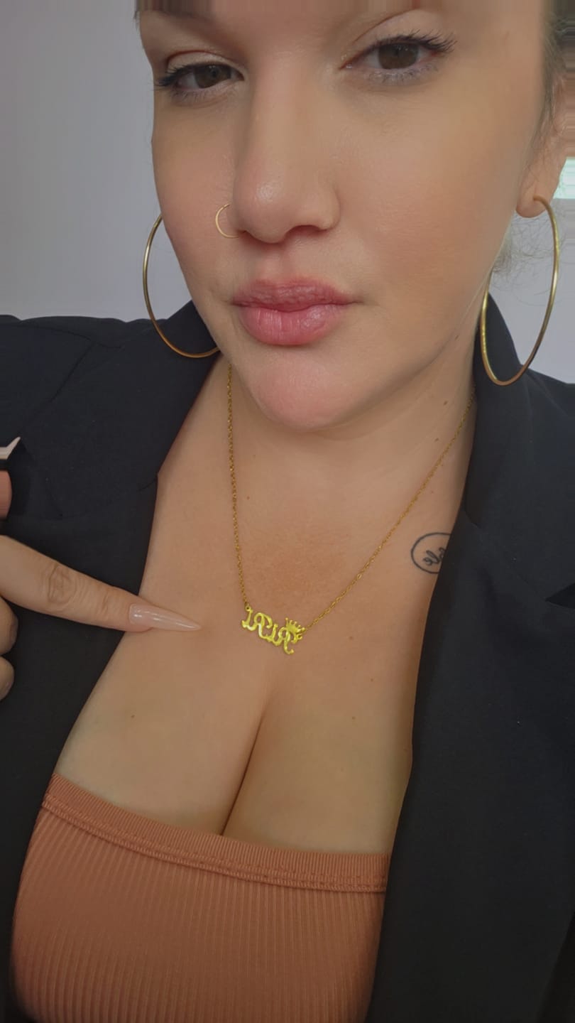 Customer photo review of Royal Name Necklace