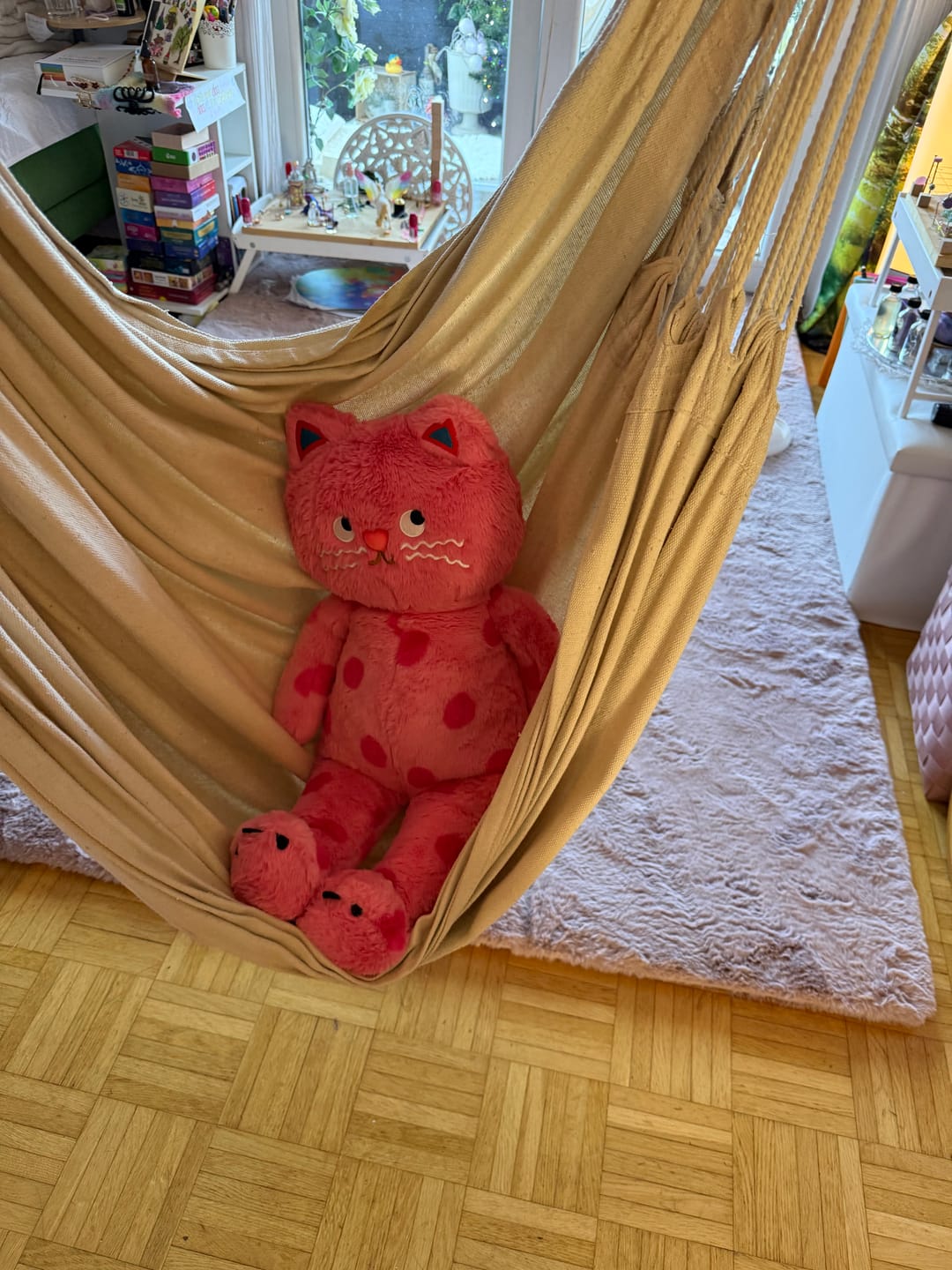 Customer photo review of Pink Polka Dot Cat Plush Toy