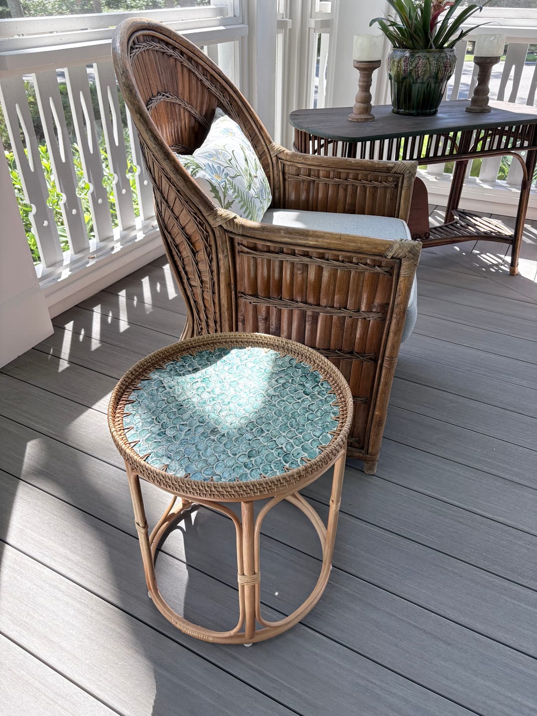 Customer photo review of Sirena Rattan Table