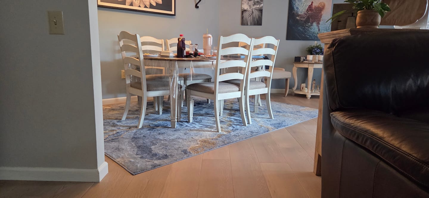 Customer photo review of Luna Abstract Blue Rug