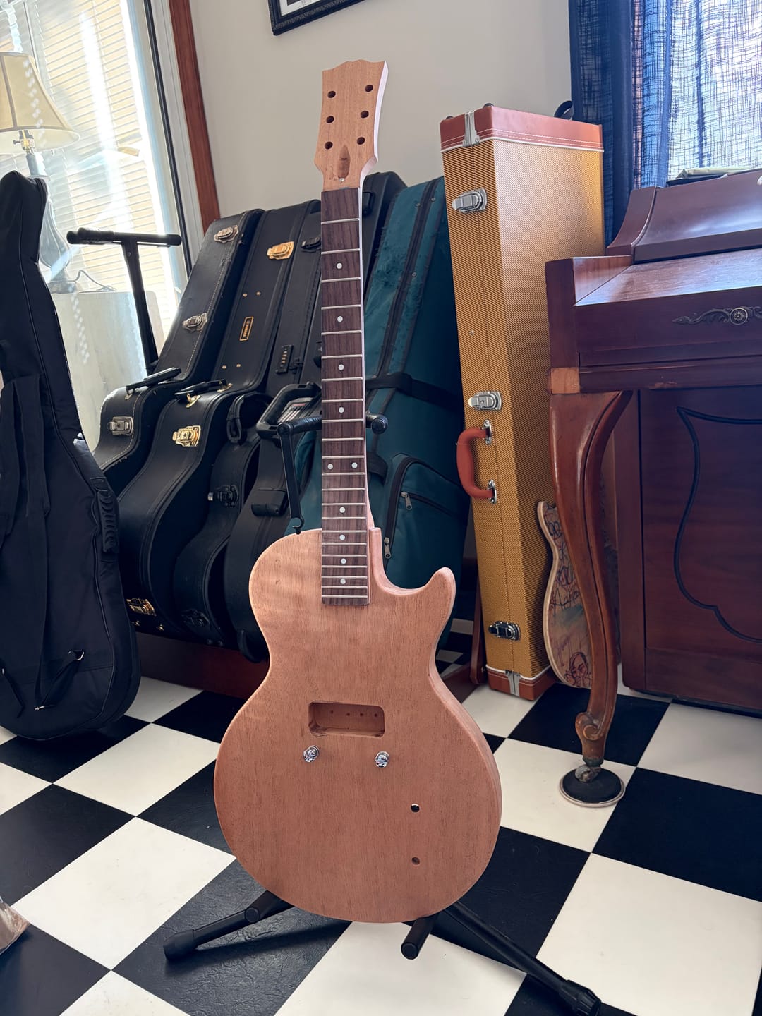 Customer photo review of African Mahogany Guitar Body Blank - Classic Tonewood for Custom Builds