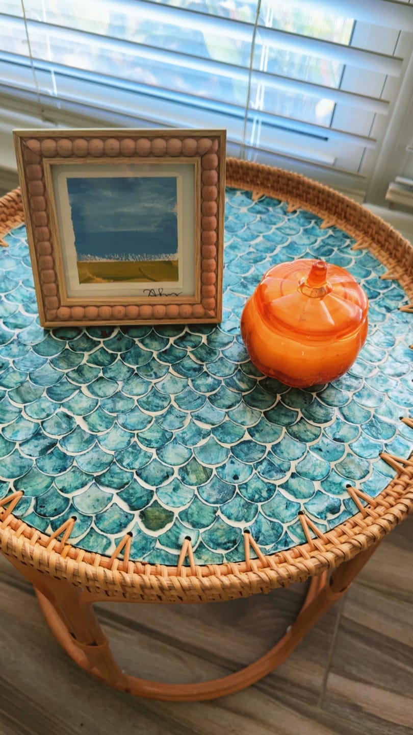 Customer photo review of Sirena Rattan Table