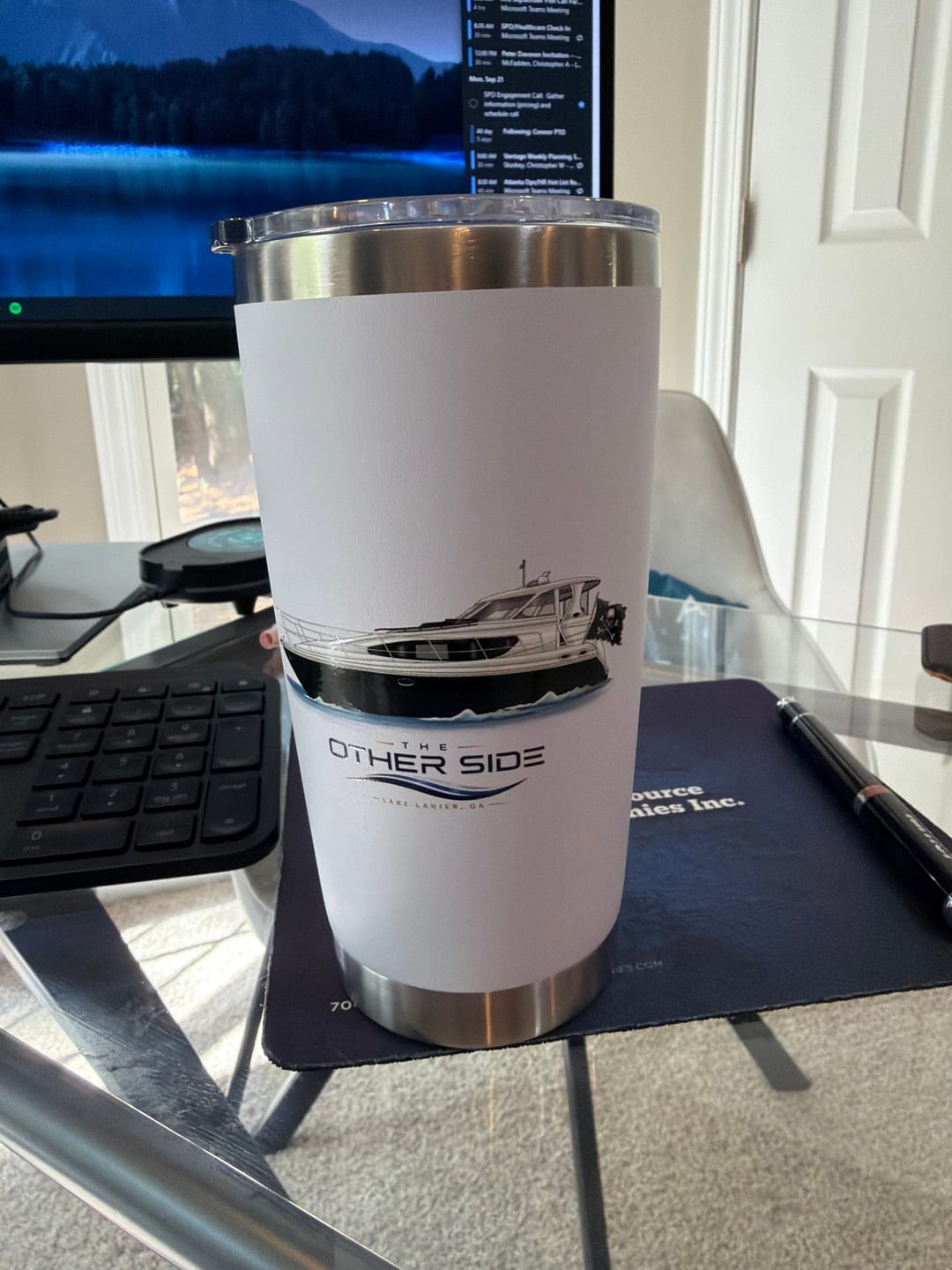 Customer photo review of Custom 20 oz. Stainless Steel Boat Tumbler