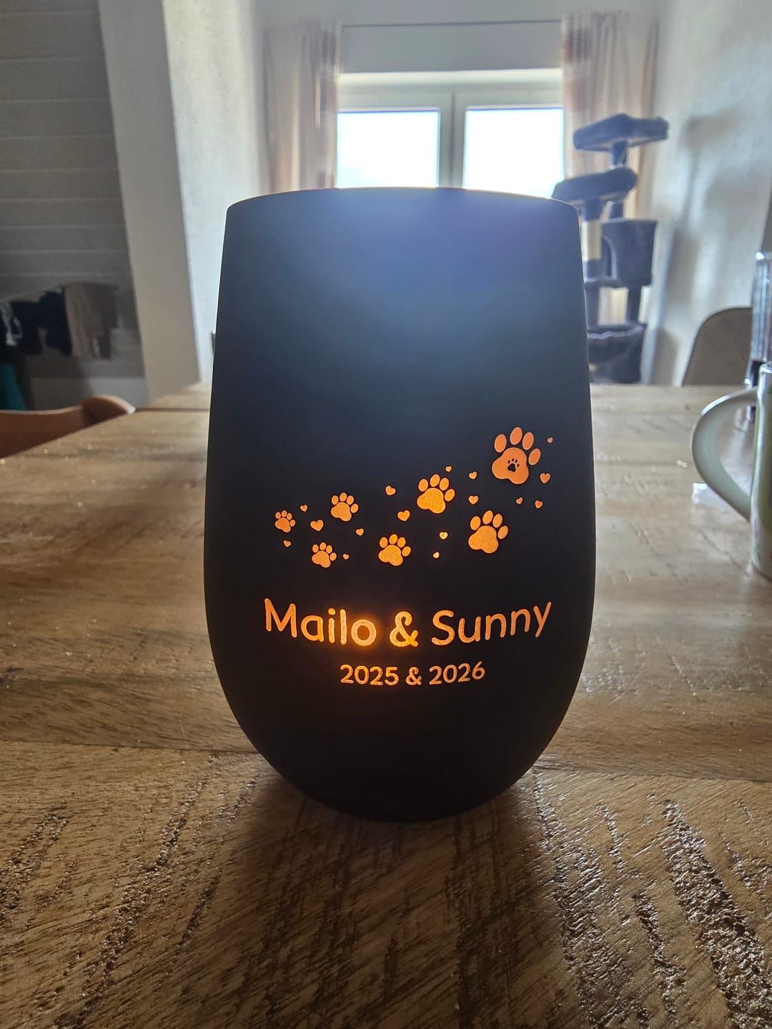 Customer photo review of Windlicht Haustier "unvergessen.."