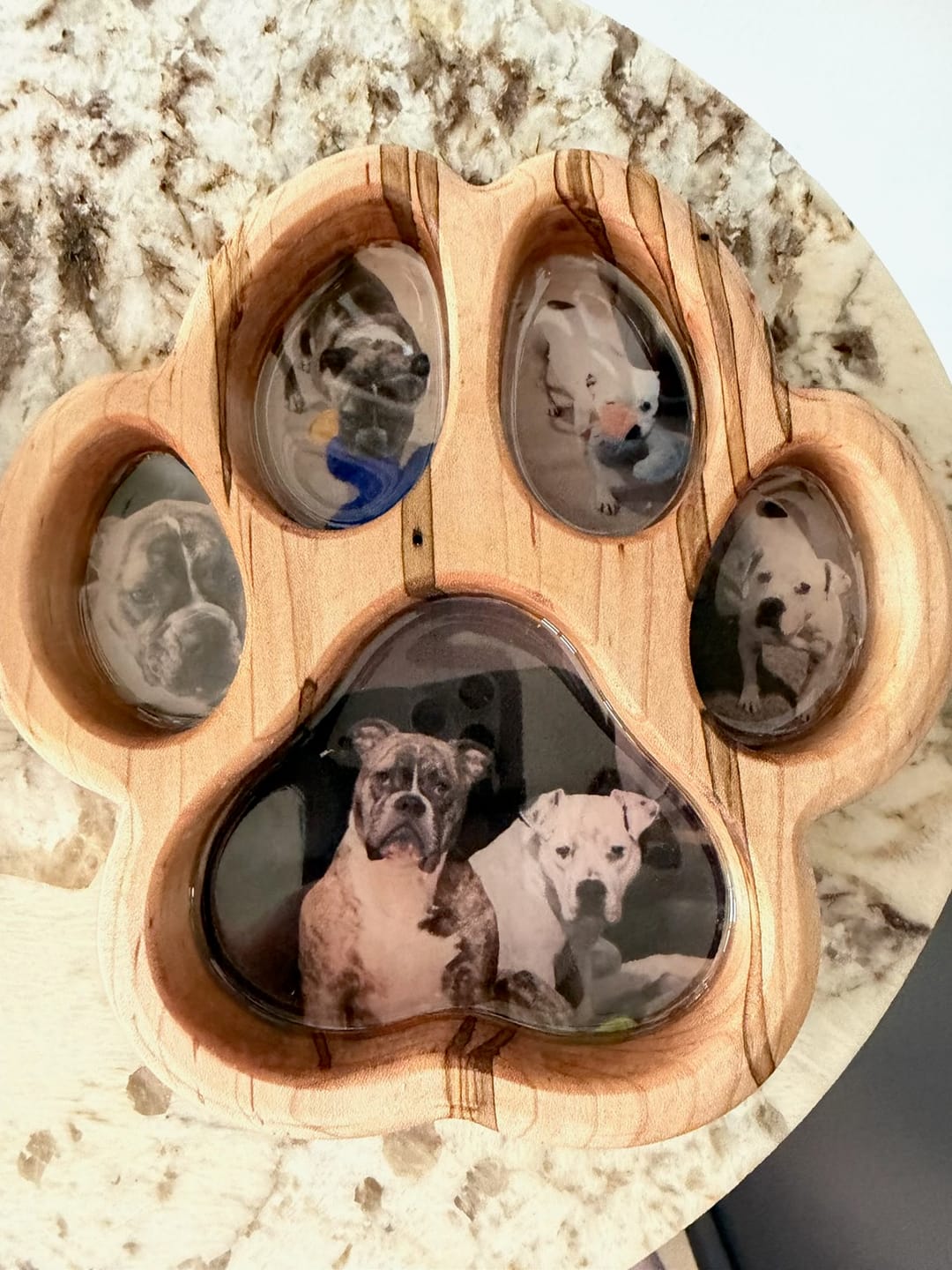 Customer photo review of Dog Paw Print Tray / Inlay Acrylic Router Template