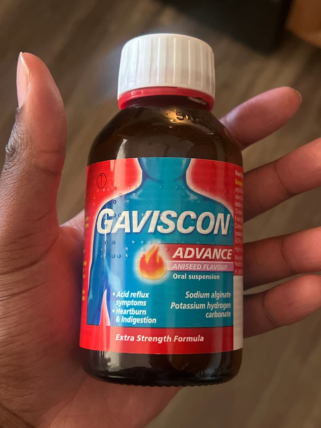 Customer photo review of Gaviscon Advance Aniseed Flavour Oral Suspension, 250ml