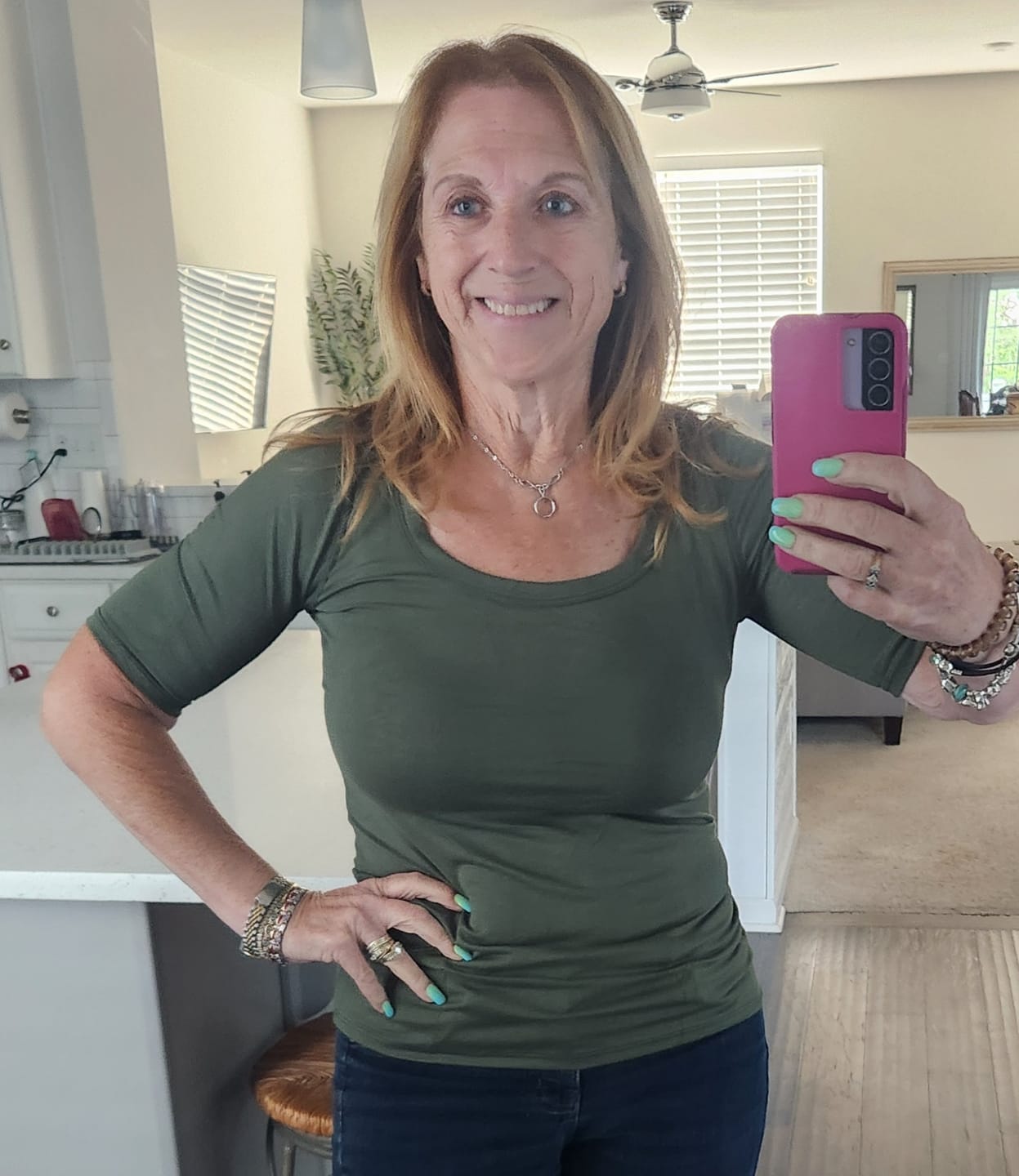 Customer photo review of Brigitte Brianna Elbow Tee