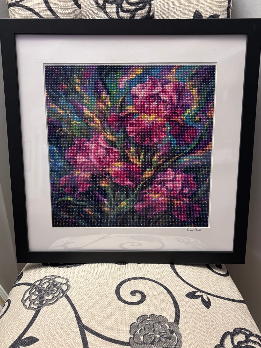Customer photo review of Purple Iris Swirling Blooms (Diamond Painting)