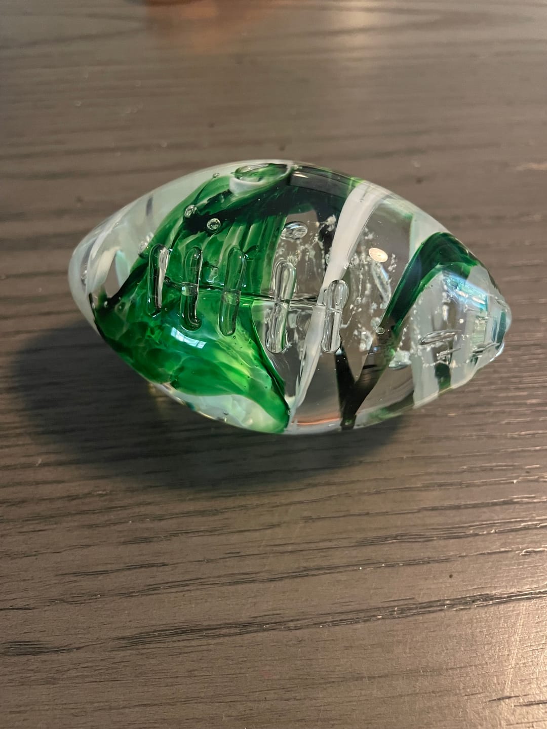 Customer photo review of Glass Football with Cremation Ash