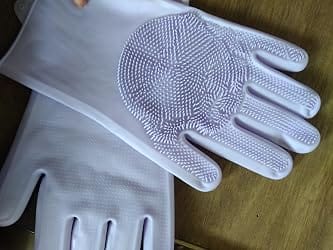 Customer photo review of Silicone Cleaning Gloves - Dishwashing Gloves