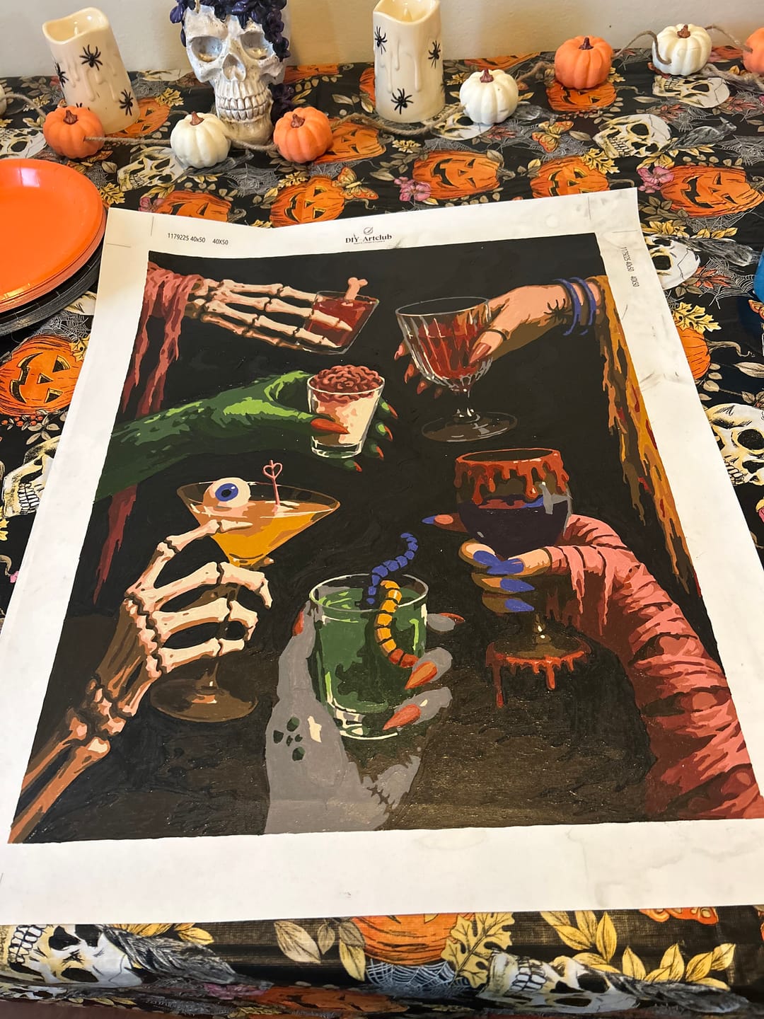 Customer photo review of Monster Happy Hour | Paint by Number