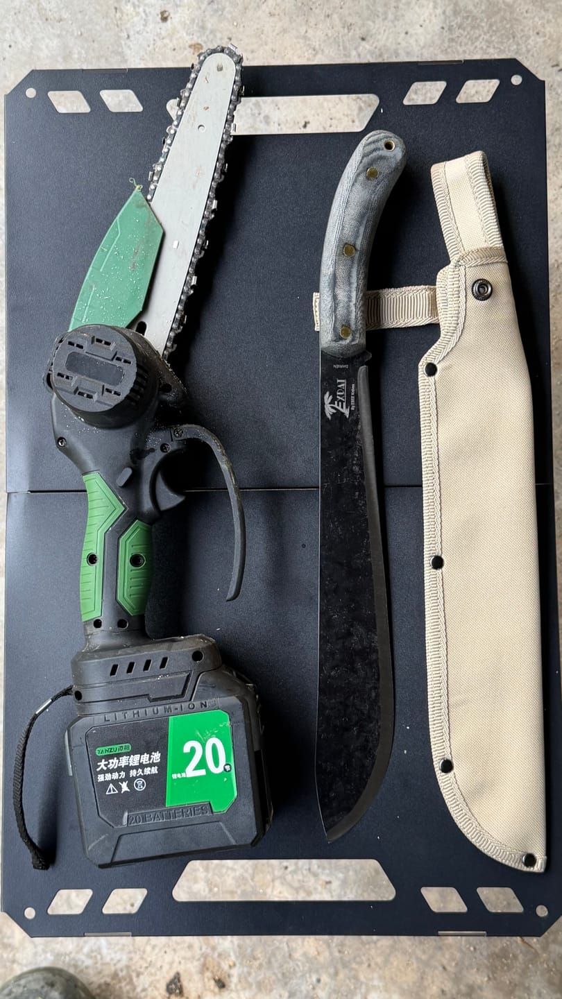Customer photo review of Esee Darien Machete with Micarta Handle And Canvas Sheath