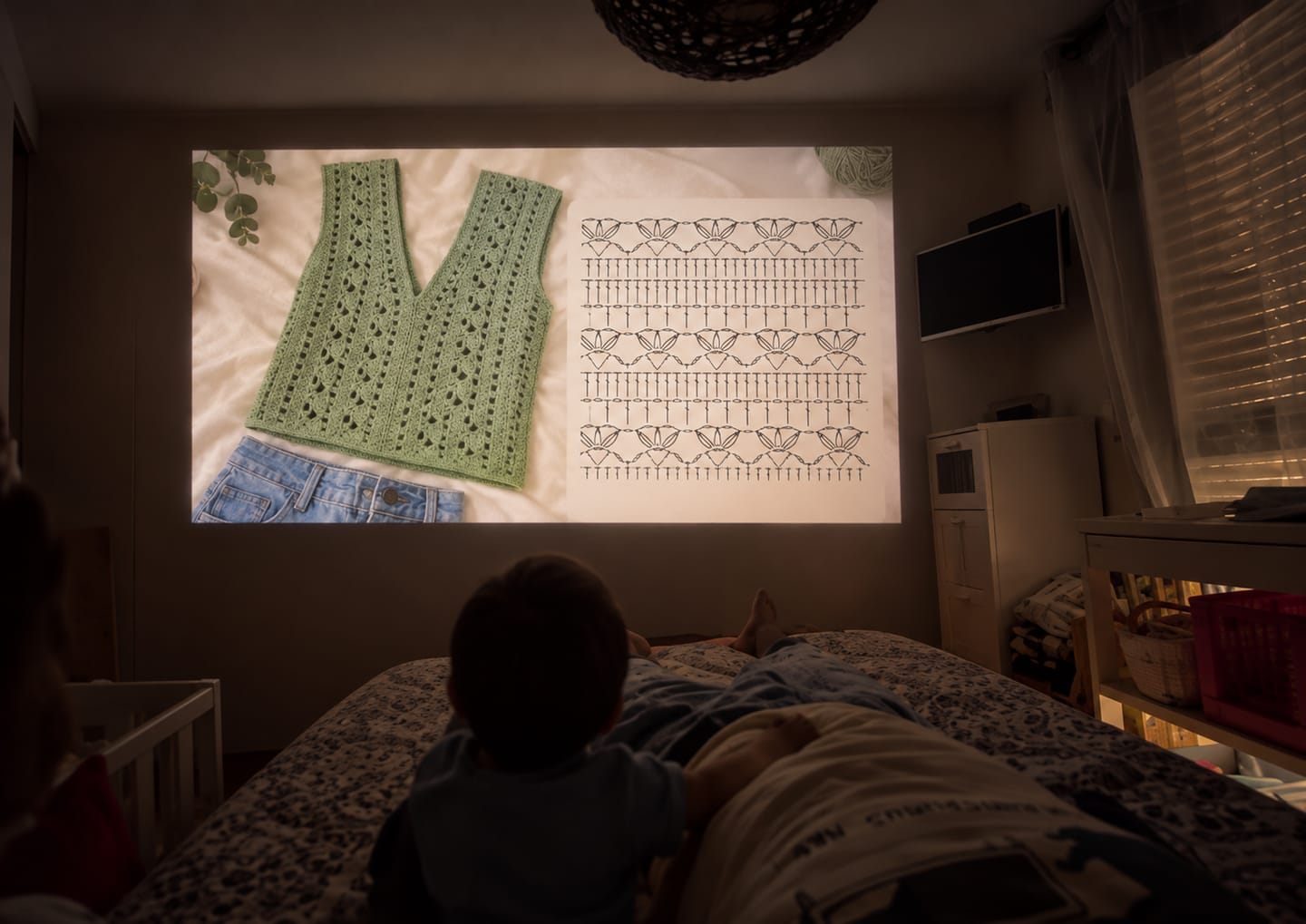 Customer photo review of Big-Screen Crochet Projector