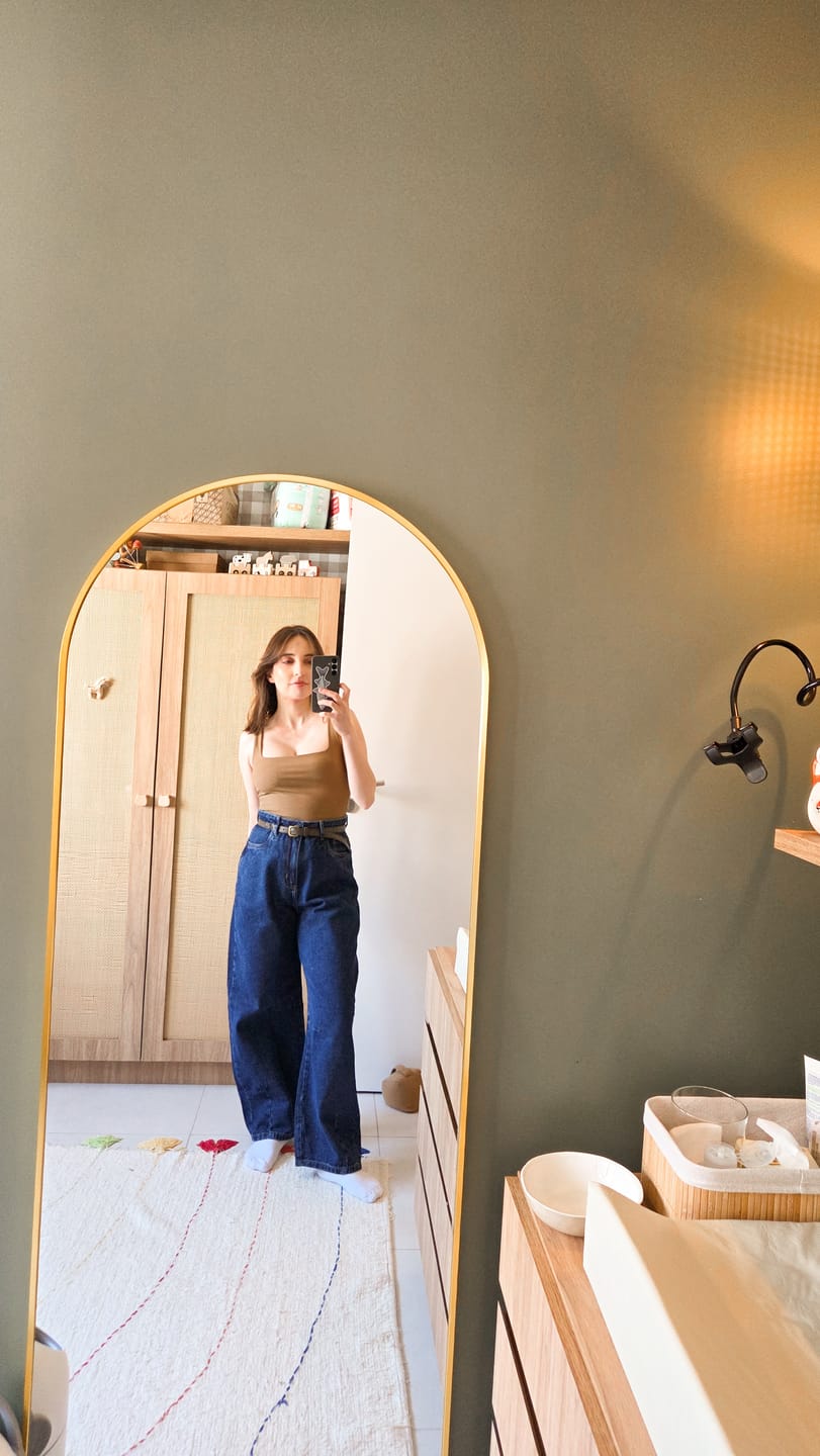 Customer photo review of Calça Jeans Balloon Baobá Azul Escuro