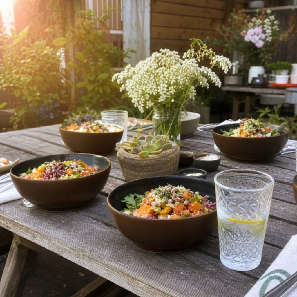 Customer photo review of Deep Bowls 770ml Brown Porcelain for Casual Dining (Pack of 6)