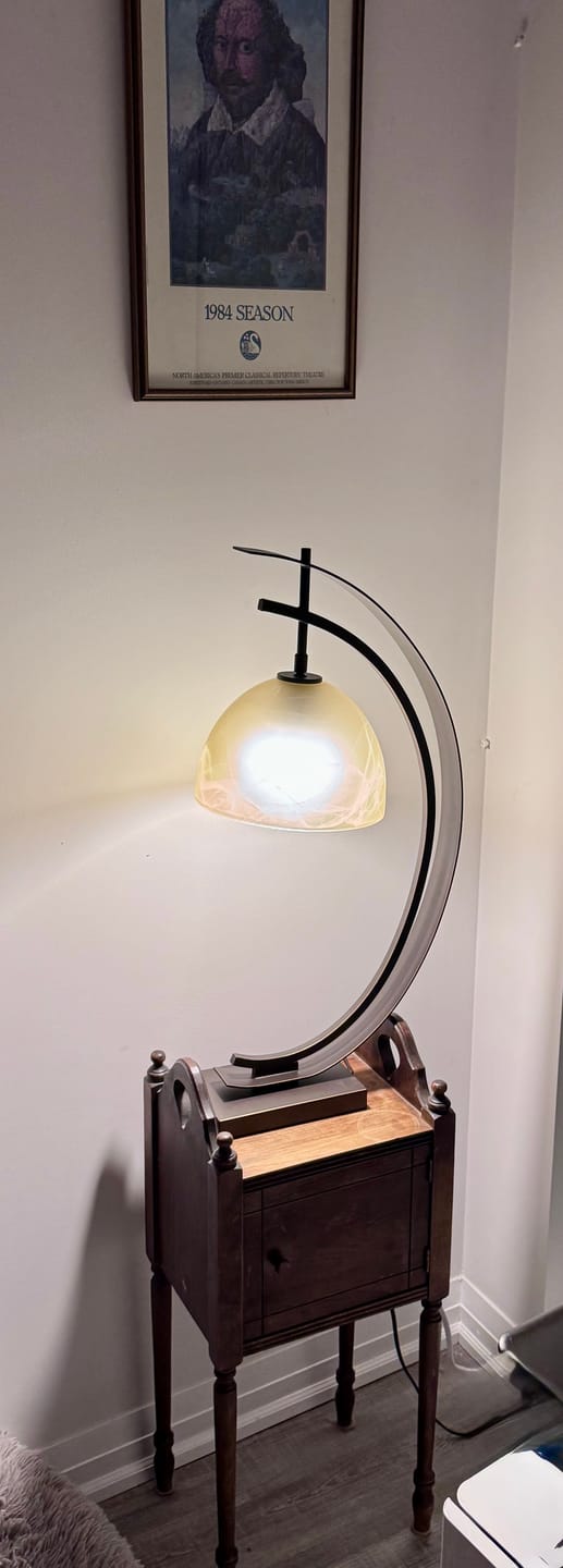 Customer photo review of Pervinca 28.125" Table Lamp with Dome Shade, Brown