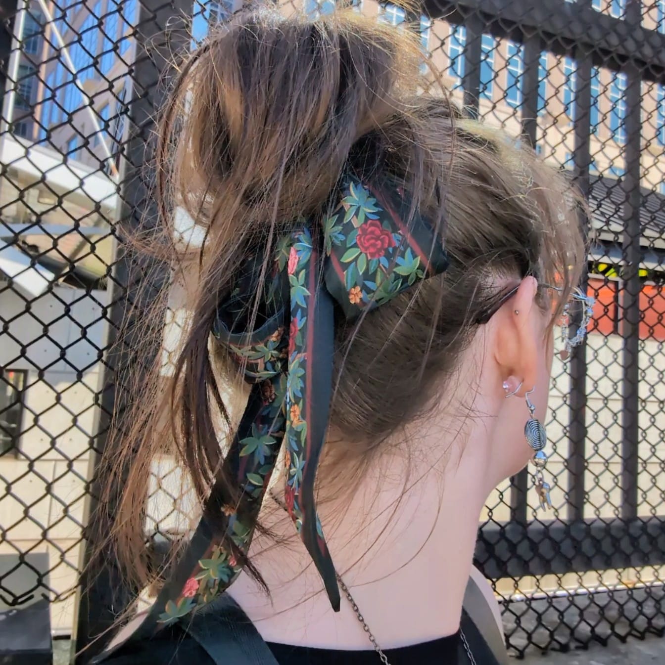 Customer photo review of Trellis Skinny Scarf
